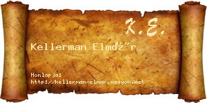 Kellerman Elmár névjegykártya